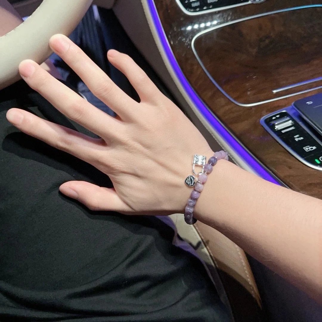 Tiffany &amp; Co. Lock and Key Amethyst Beaded Charm Bracelet