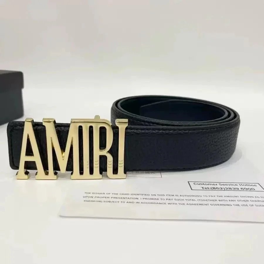 Black Leather Belt with Gothic Logo Buckle Stylish Accessory