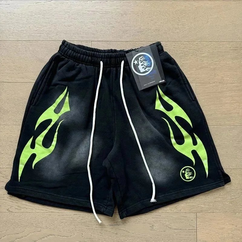Black Flame Print Sh