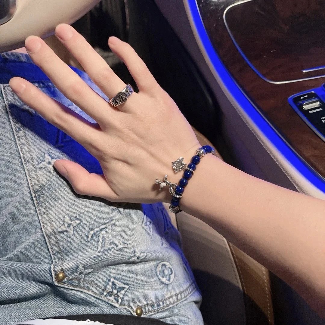 Dior Blue Beaded Charm Bracelet