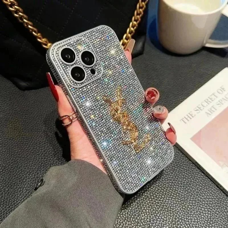 YSL Silver Phone Cas
