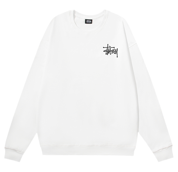Stussy White Crewnec