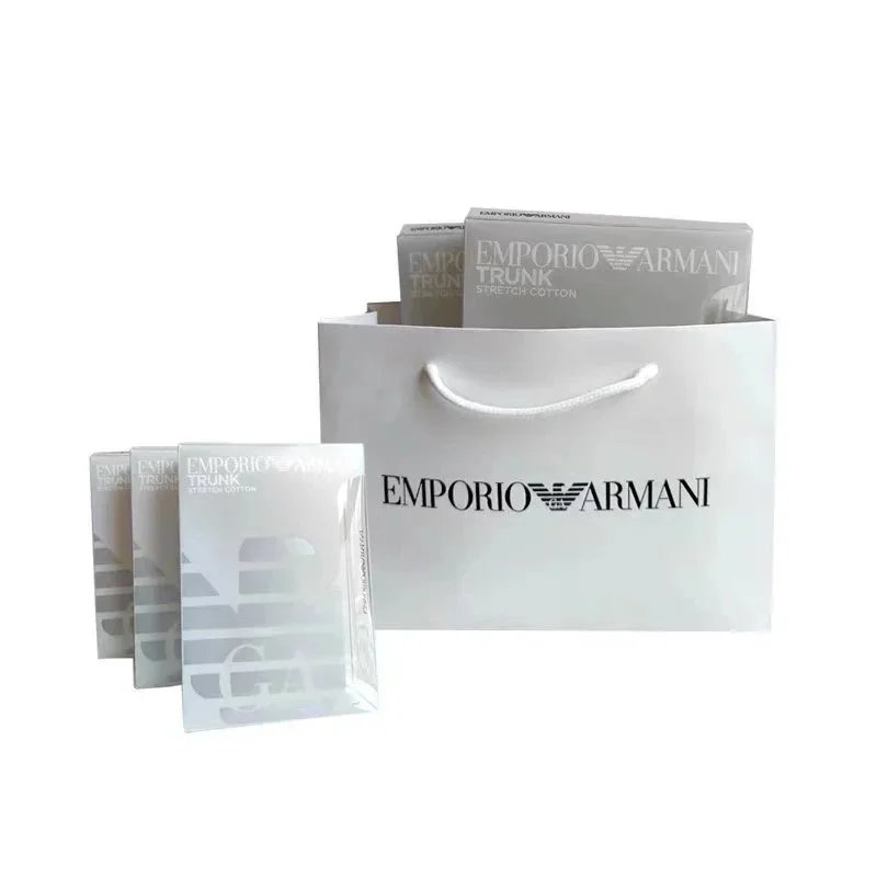 Emporio Armani Black Logo Print Boxer Briefs
