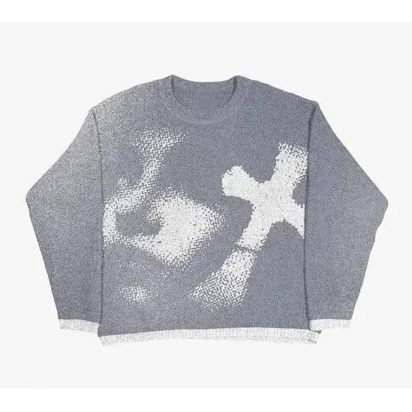 Gray Knit Sweater wi