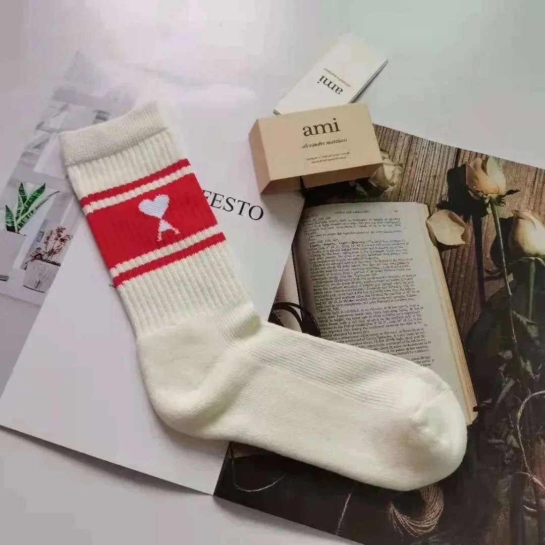 Ami White Red Socks
