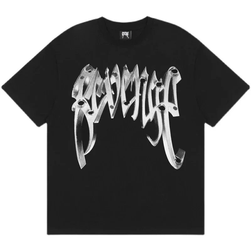 Revenge Black Graphic Print Streetwear T-Shirt