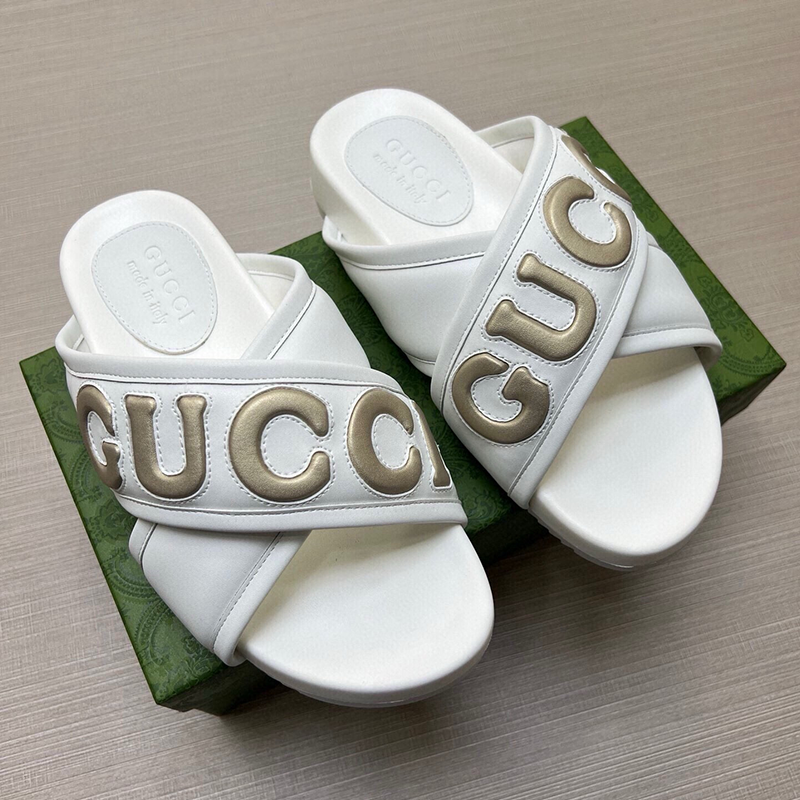 Gucci White Slides