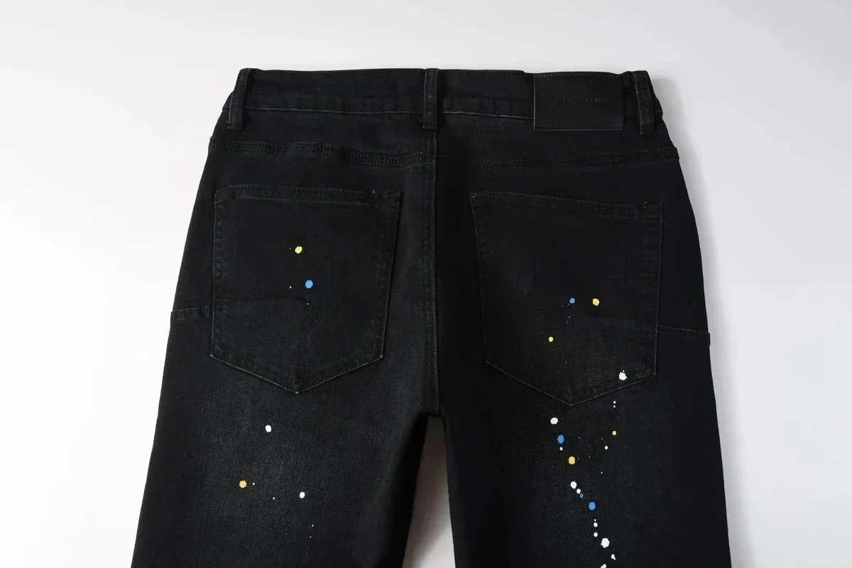 Purple Brand Slim Fit Light Blue Acid Wash Denim Jeans