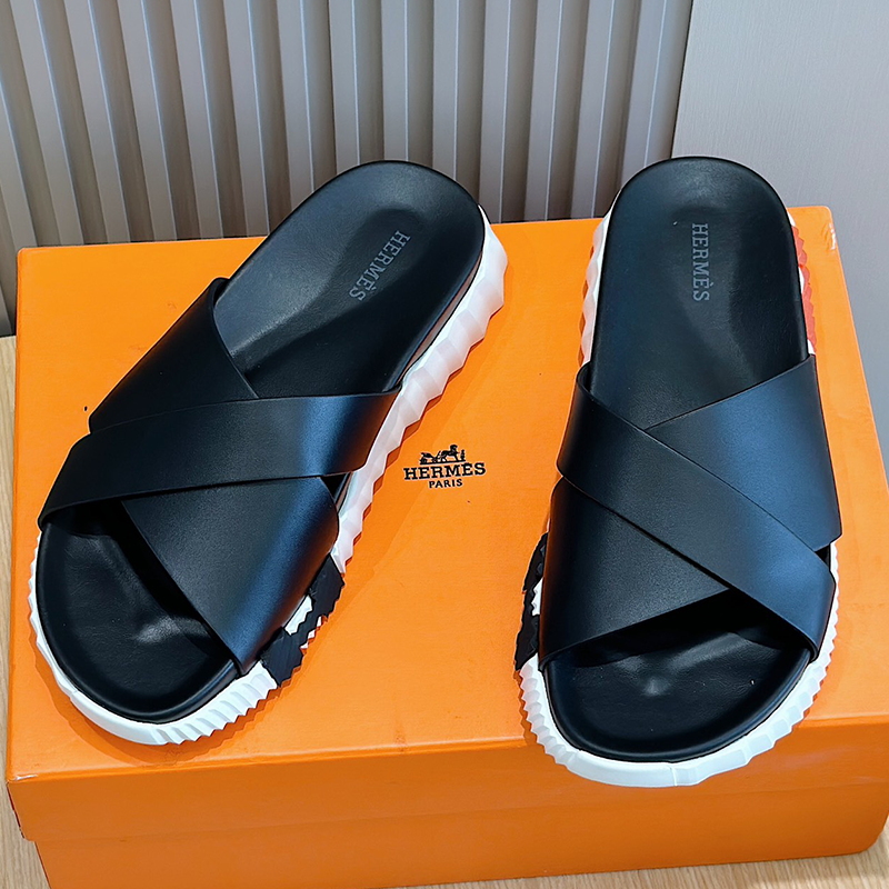 Hermès Black Slides