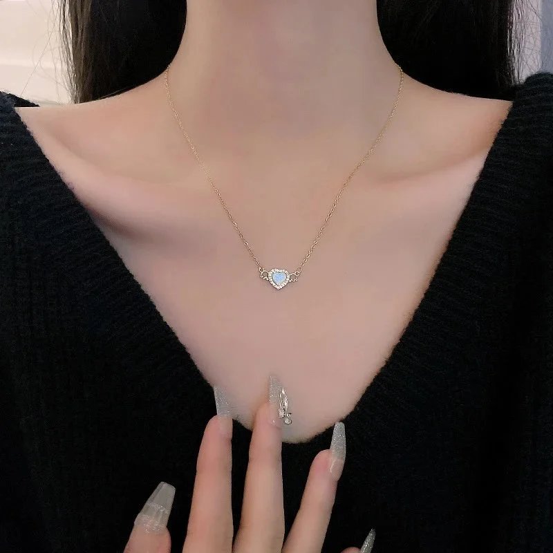 Gold Plated Pendant Necklace Collection White Pink Heart Clover Butterfly Charm Jewelry