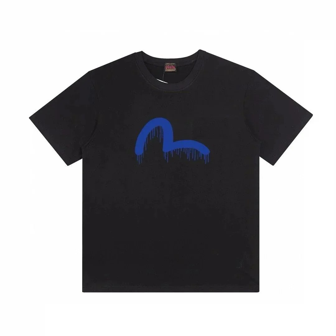 Evisu Dripping Logo Black Graphic T-Shirt