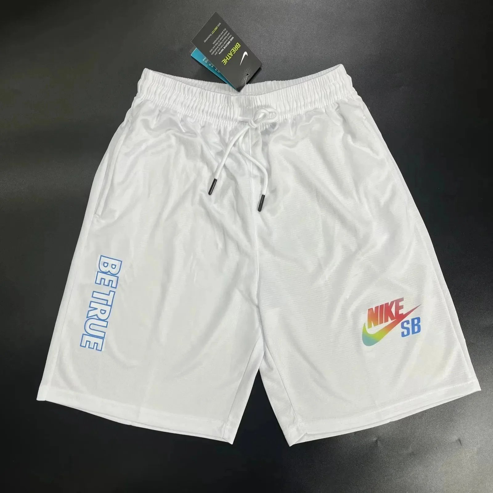 Nike Sport Shorts White Black Gray Casual Athletic