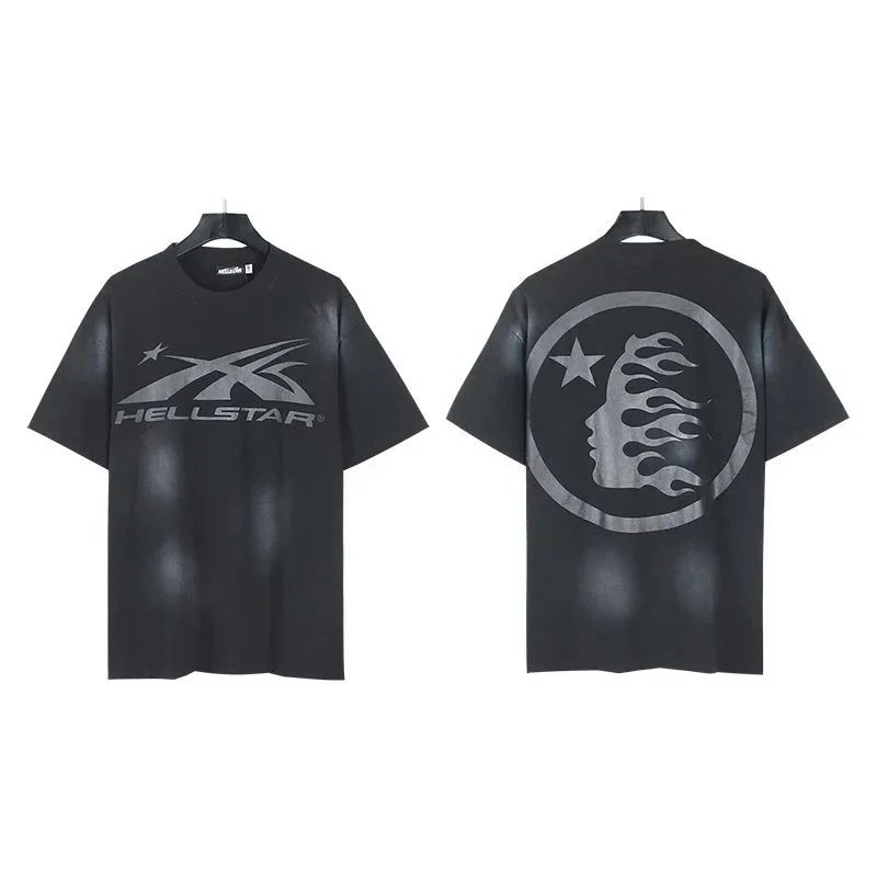Hellstar Graphic Print Black White Red Oversized T-Shirt