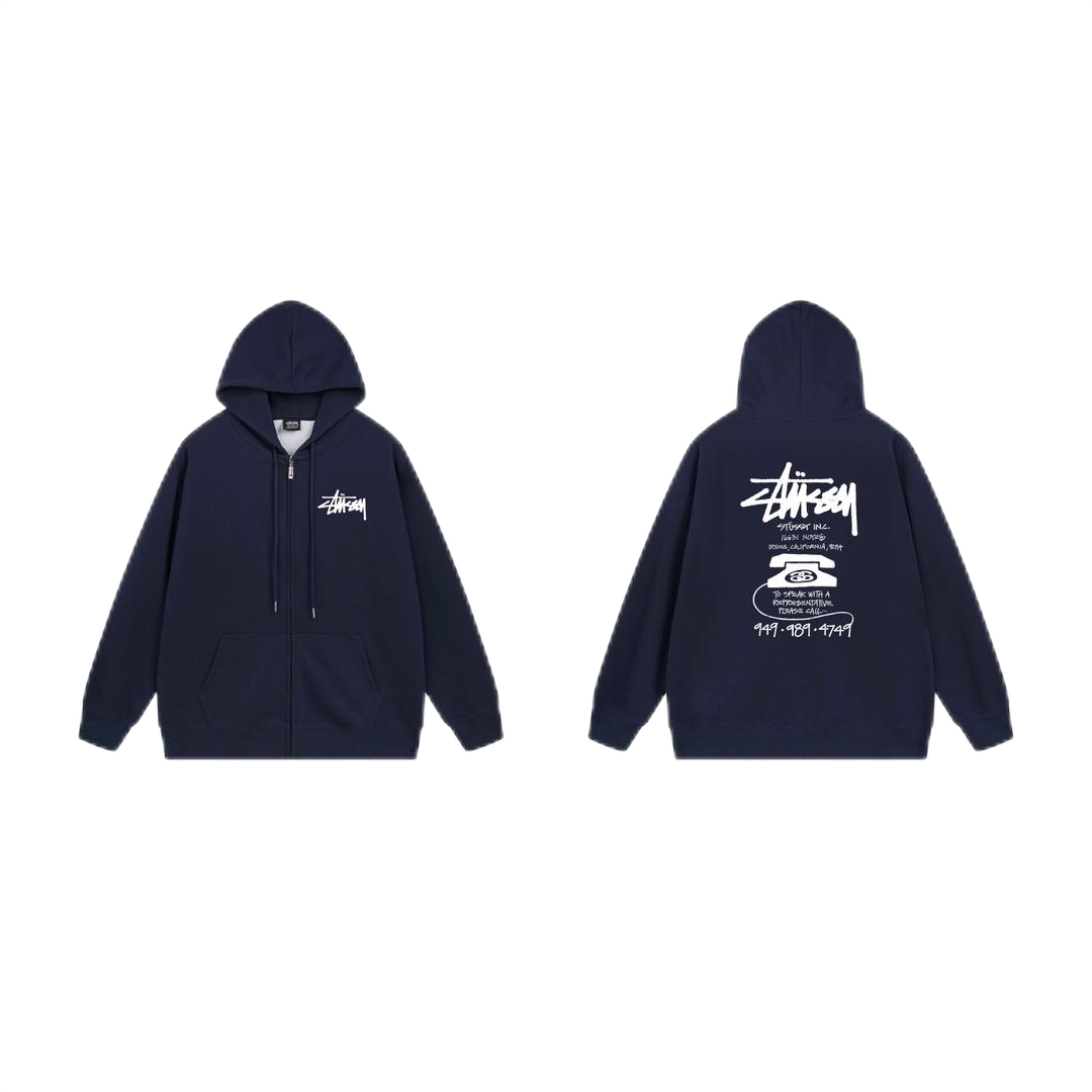 Stussy Navy Zip-Up H