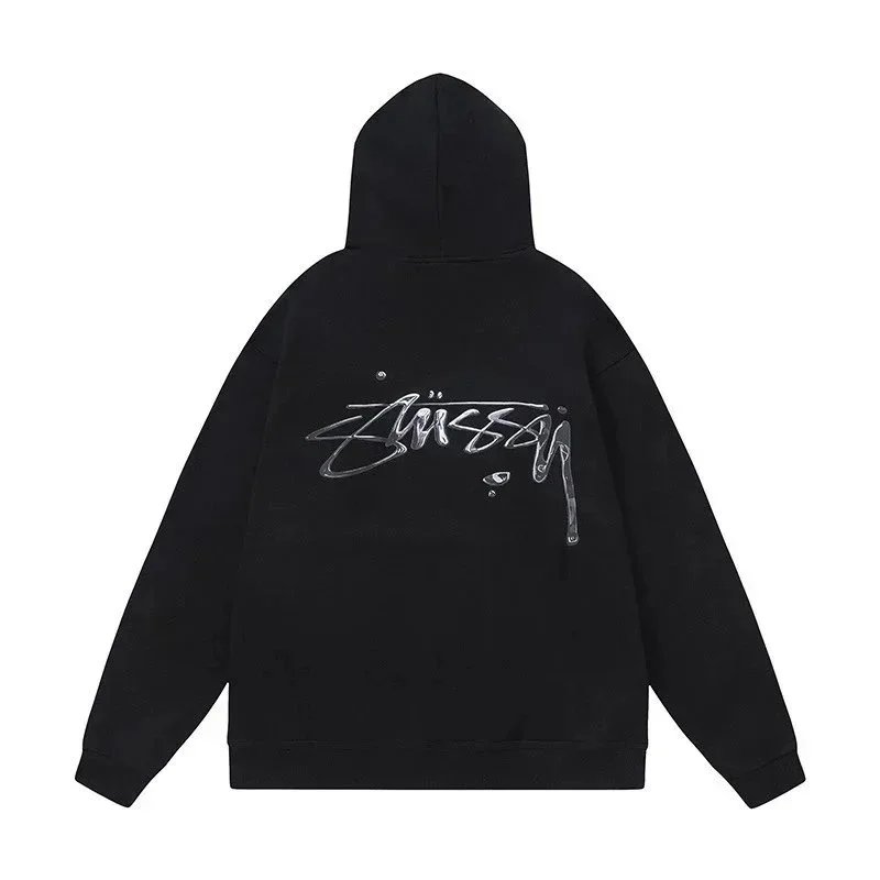 Stussy Dice Print Black White Hooded Sweatshirt