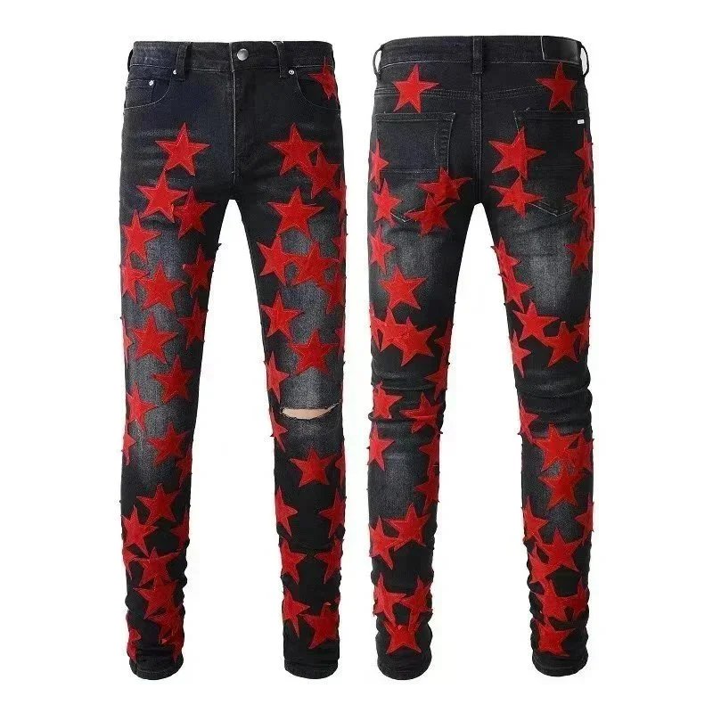 Amiri Black Red Jean