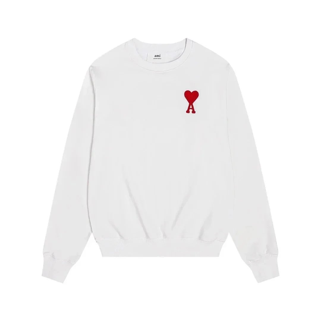 Ami Paris White Heart Logo Sweatshirt