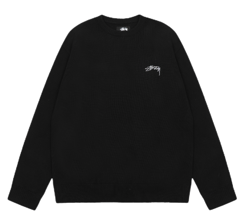 Stussy Black Crewnec