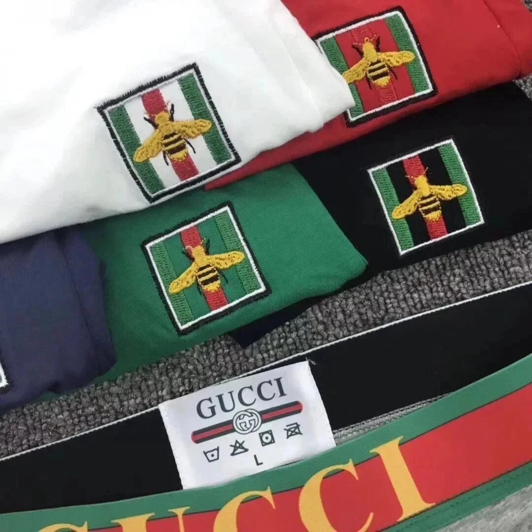 Gucci Bee Embroidered Red Green White Black Gray Boxer Briefs