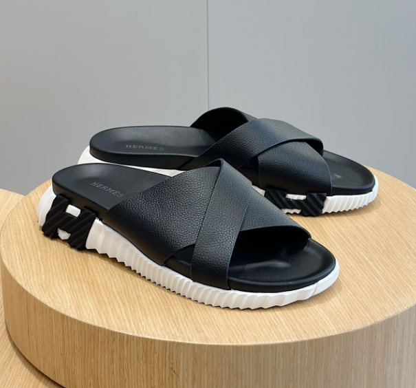 Hermès Black Slides