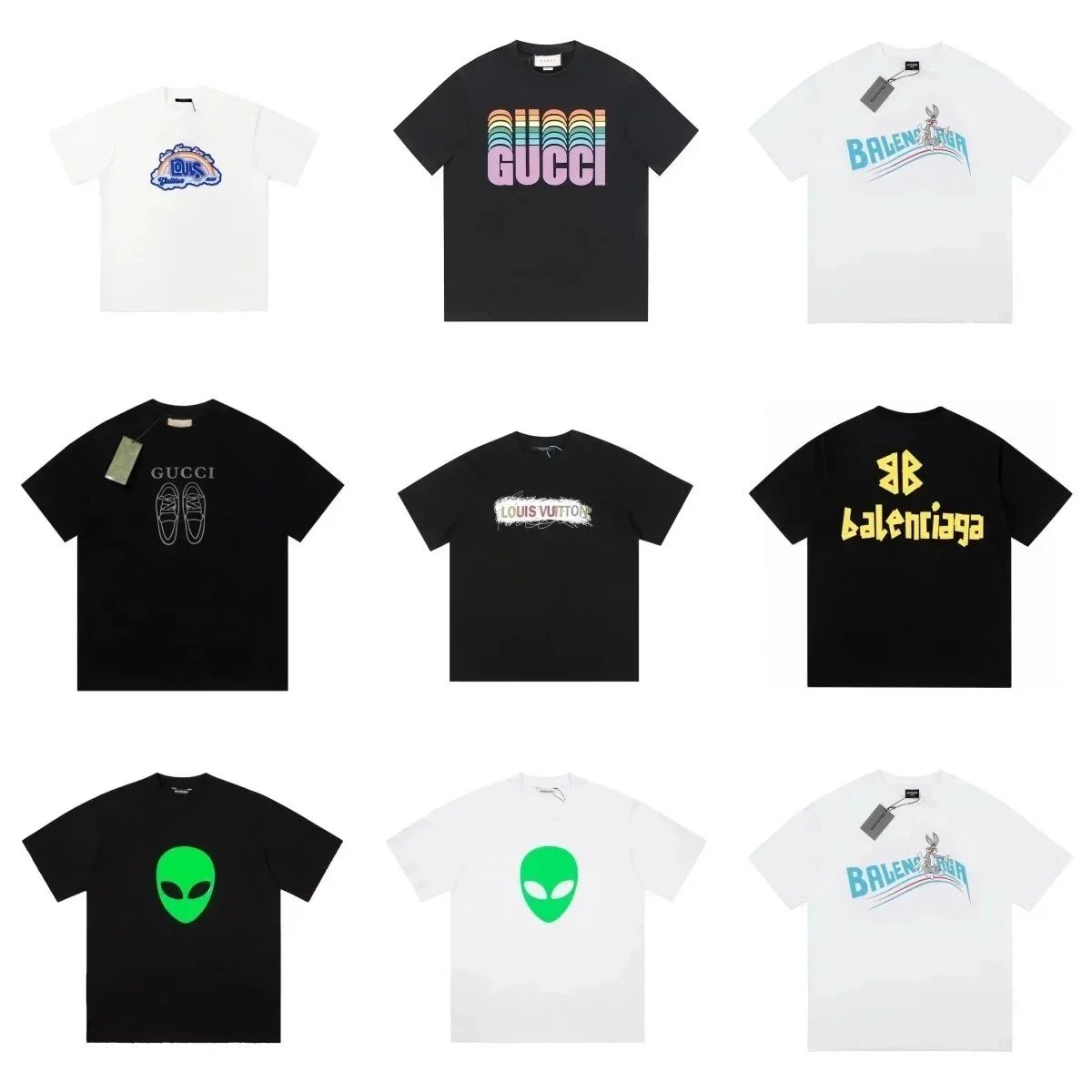 Gucci Rainbow Logo Black Graphic T-Shirt