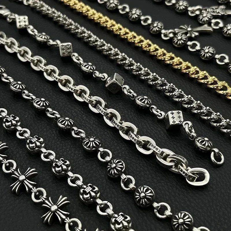 Chrome Hearts Silver Flower Link Bracelet