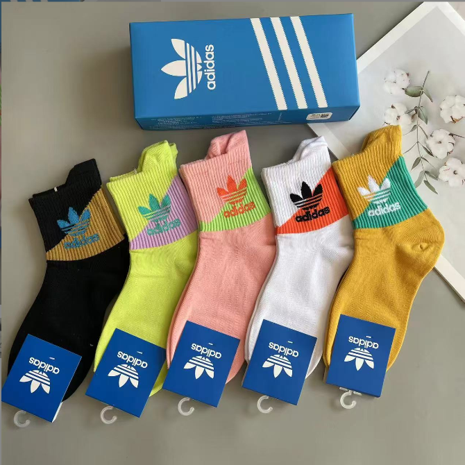 Champion C3050 White Navy Beige Black Casual Crew Socks