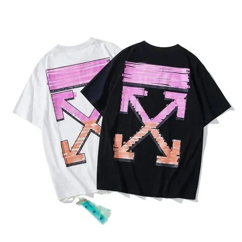 Off White Arrow Print Black White Graphic T-Shirt