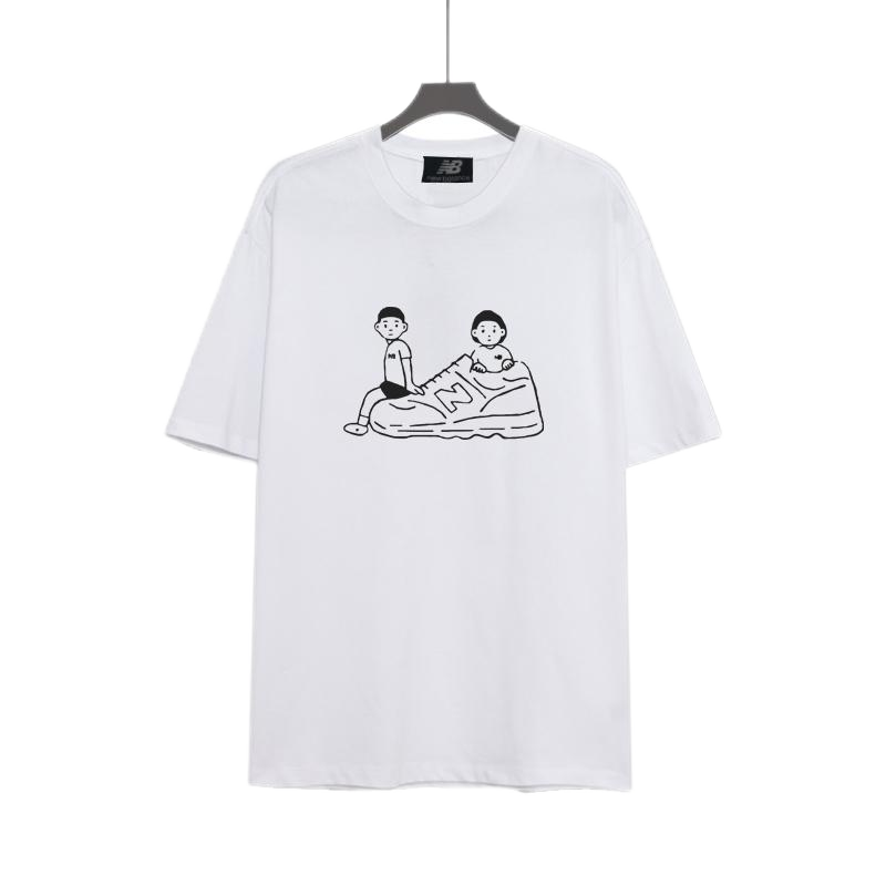 New Balance White T-