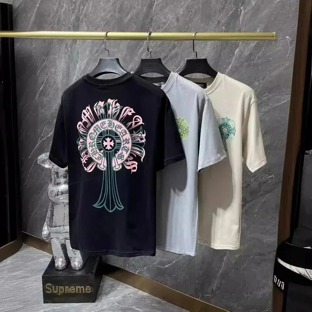 Chrome Hearts Caution Black White Gray Graphic Print T-Shirt