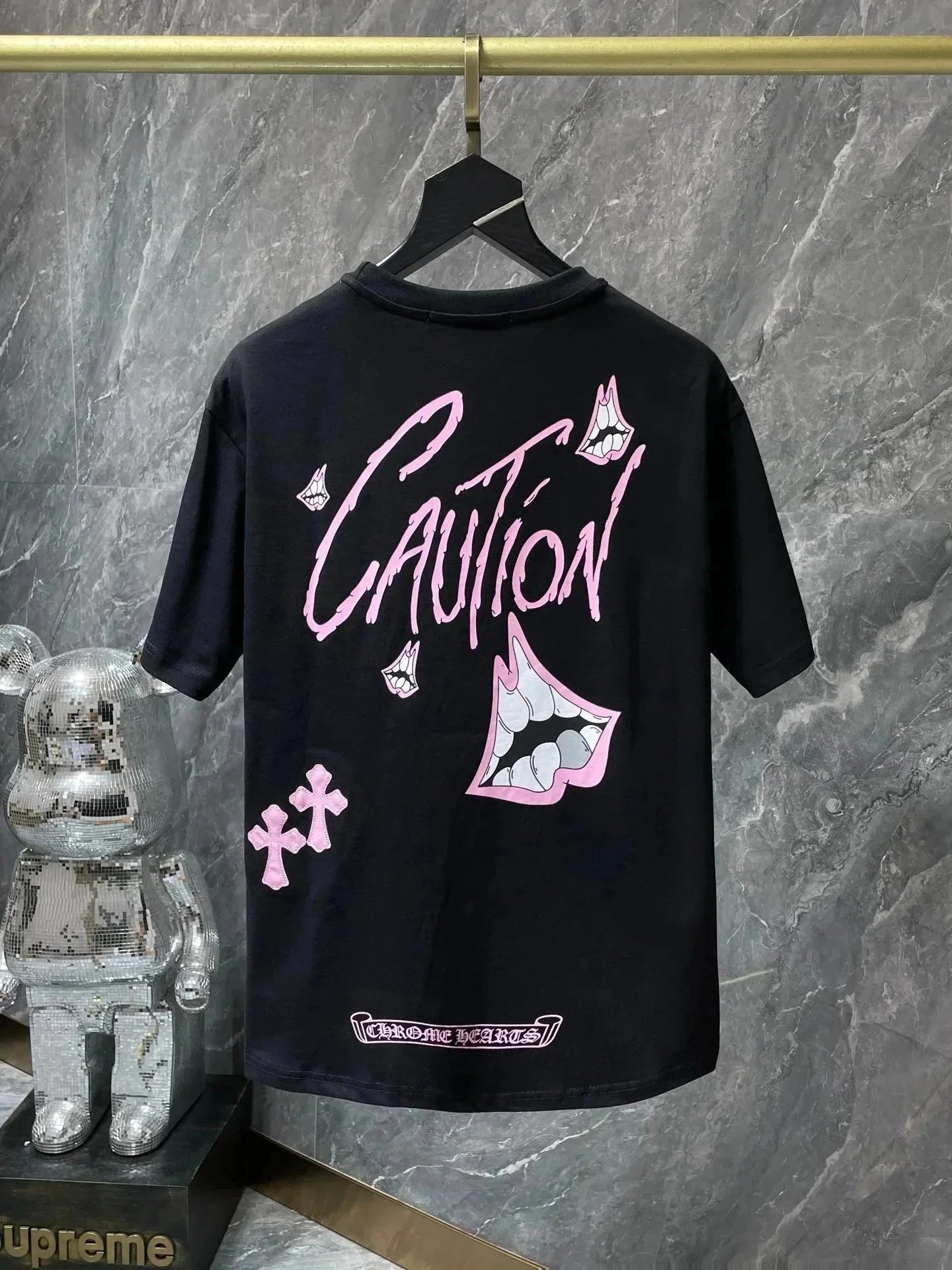 Chrome Hearts Black Caution T-Shirt