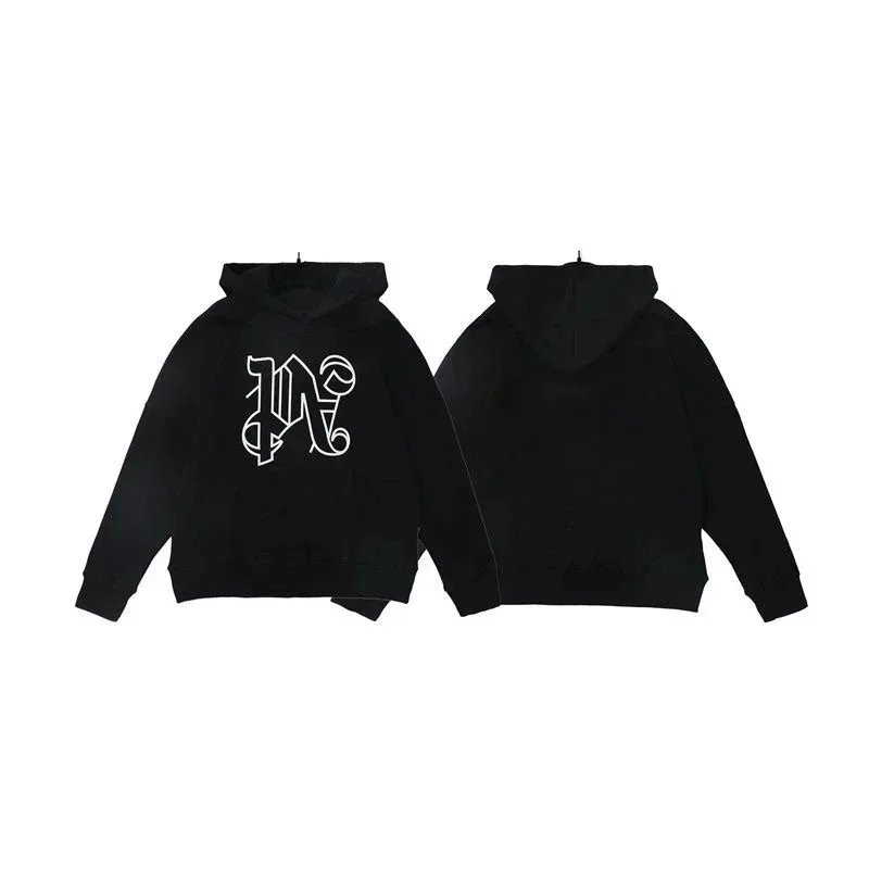 Palm Angels Hooded Sweatshirt Black White Graphic Streetwear
