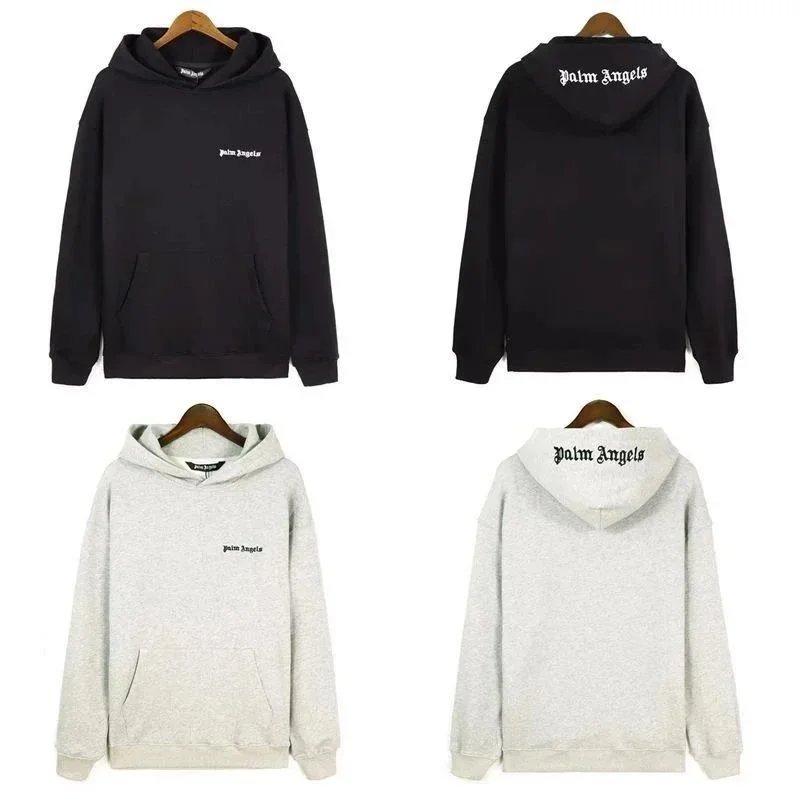 Palm Angels Hooded Sweatshirt Black White Graphic Streetwear