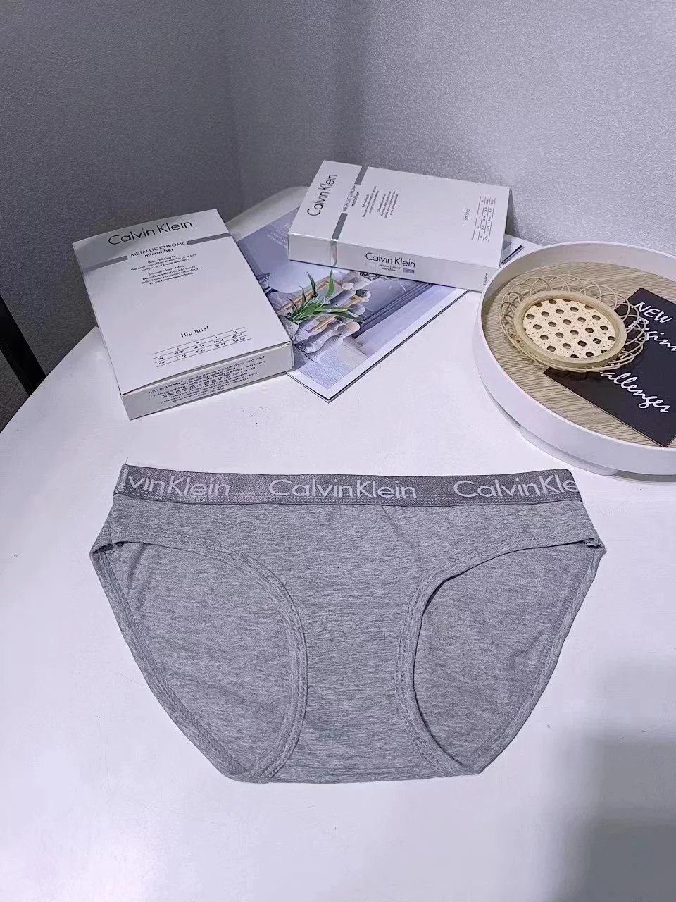 Calvin Klein Hip Brief Gray White Black Classic Underwear