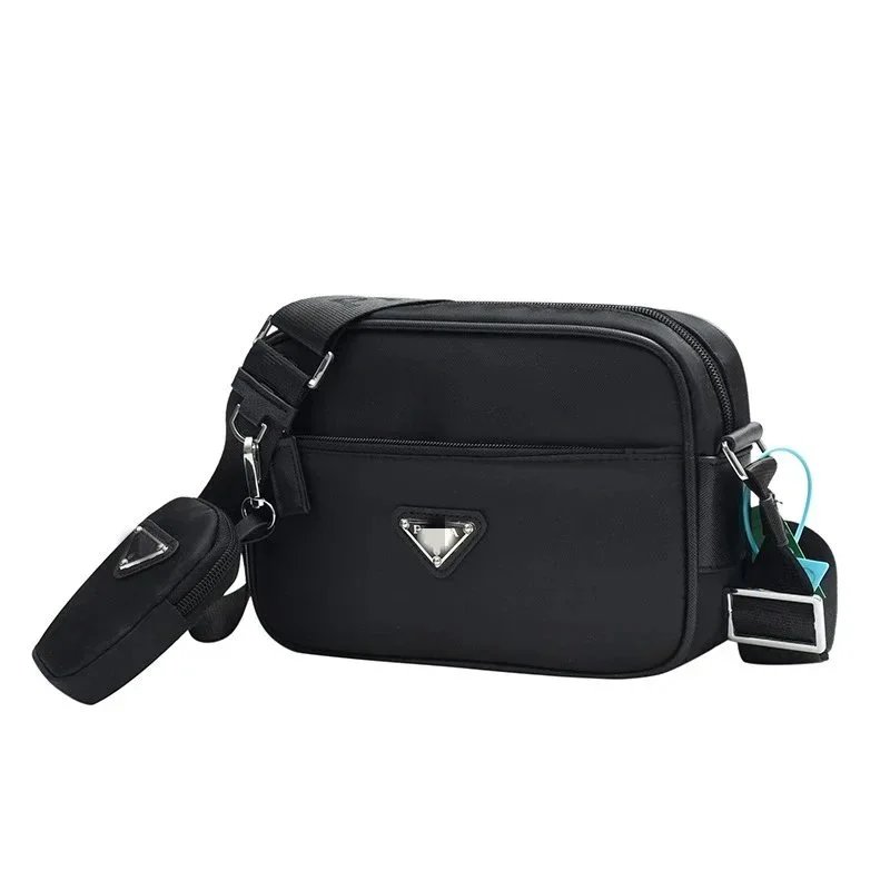 Prada Re-Nylon Black Triangle Logo Crossbody Bag