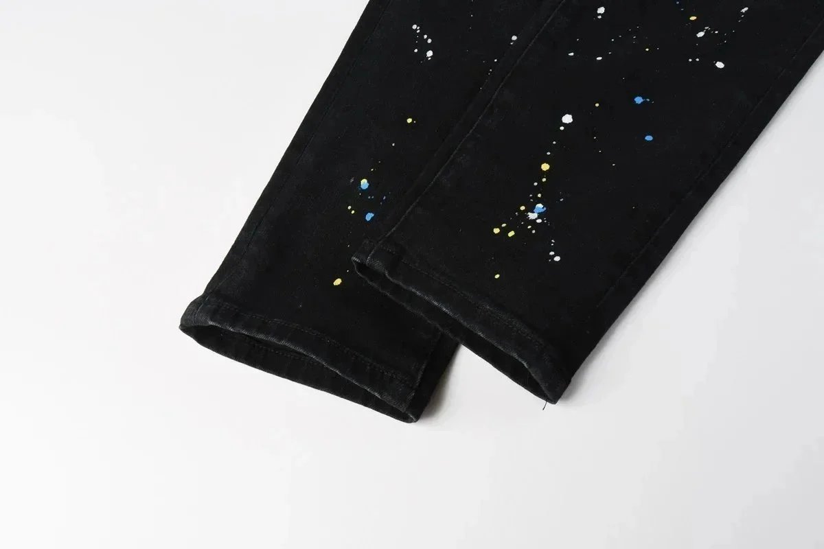 Purple Brand Slim Fit Light Blue Acid Wash Denim Jeans
