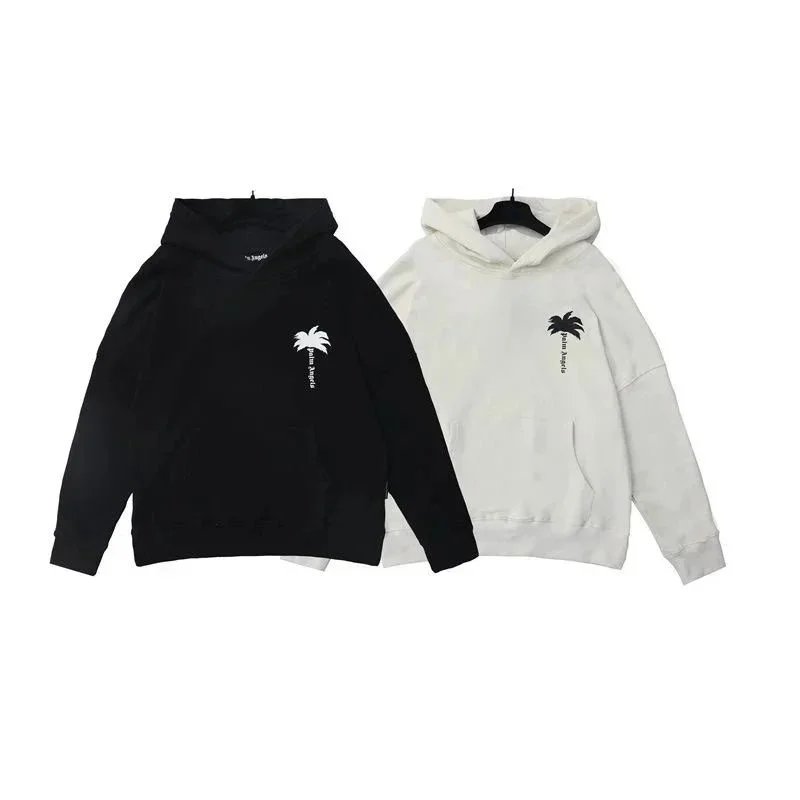 Palm Angels Hooded Sweatshirt Black White Graphic Streetwear