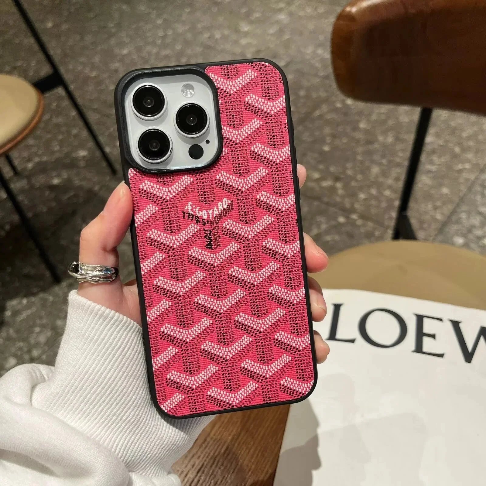 Goyard Pink Case