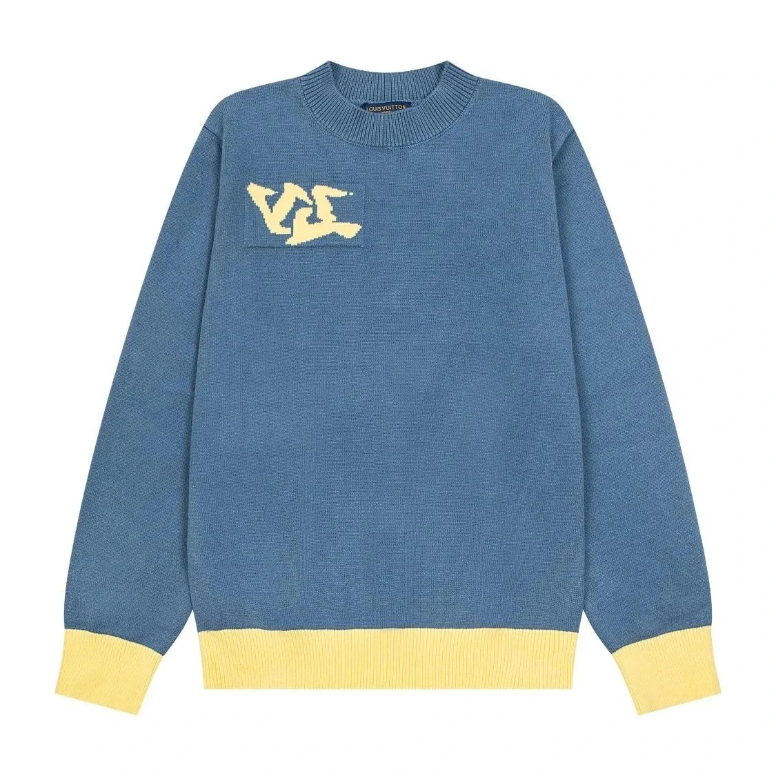 Louis Vuitton Knit Sweater Navy Black White Monogram Logo Crewneck