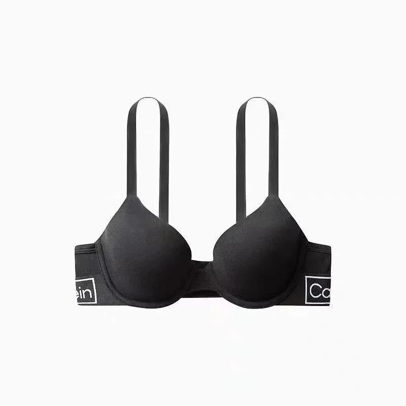 Calvin Klein Black Logo Print Bra And Brief Set