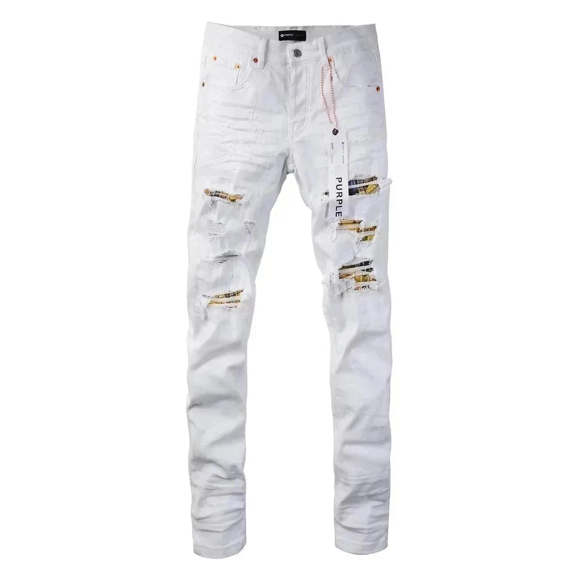 Purple Ripped White 
