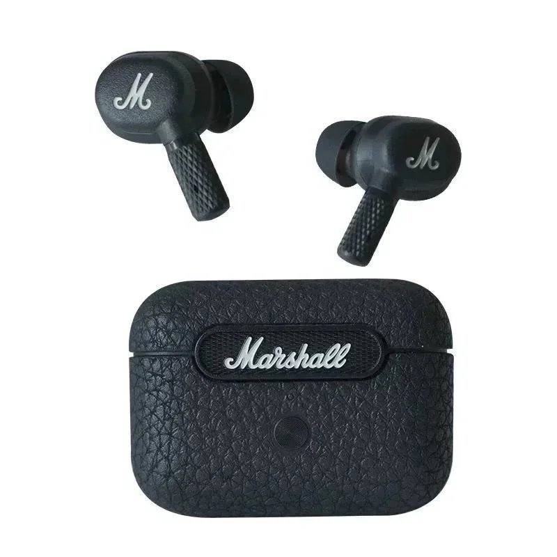 Marshall Minor IV Black Leather Case Wireless Earbuds
