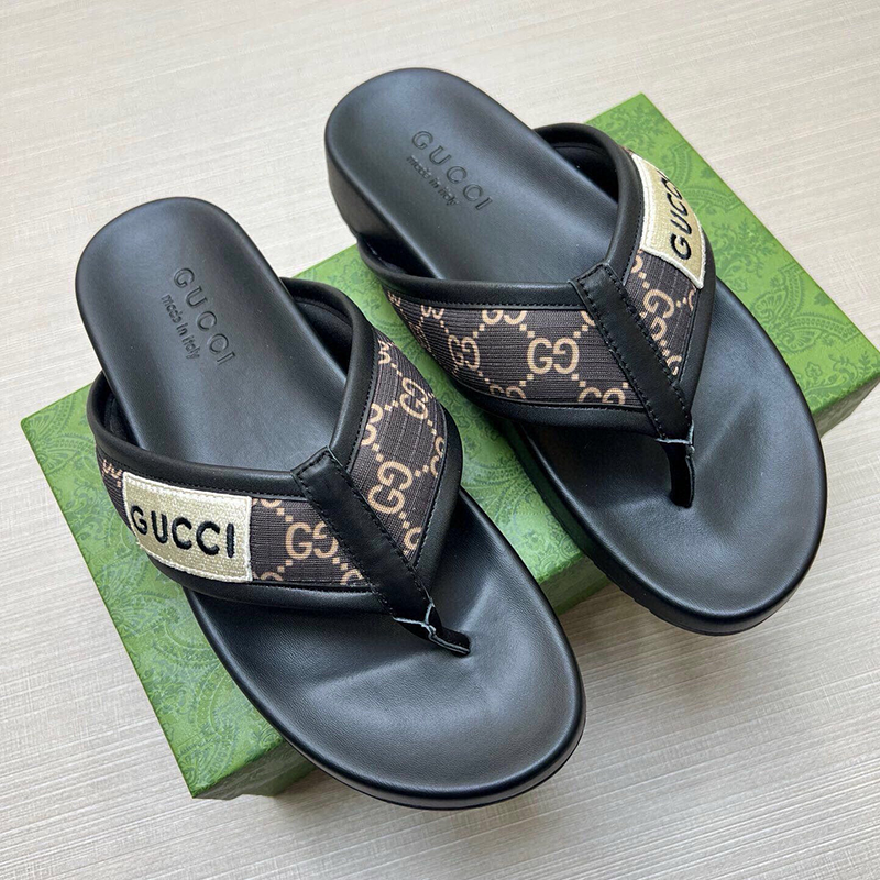 Gucci Black Flip Flo