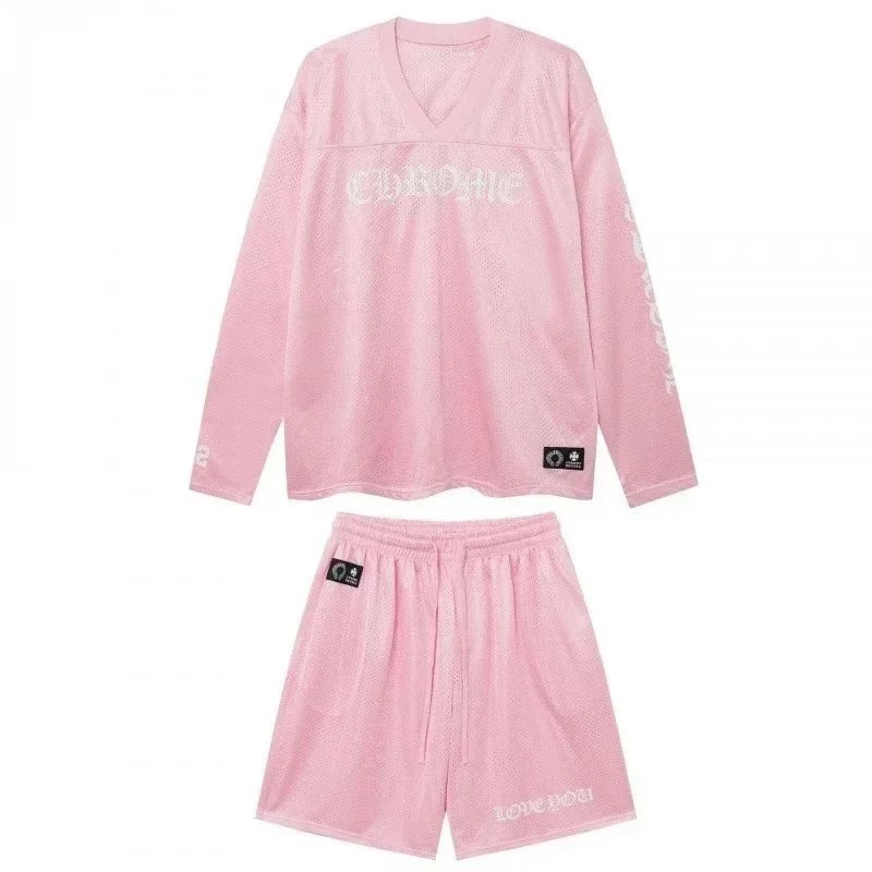Chrome Hearts Pink Jersey Shorts Set
