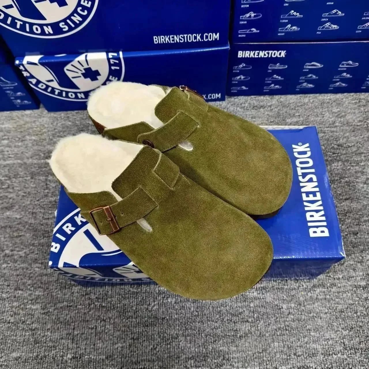 Birkenstock Boston Suede Tan Classic Clog
