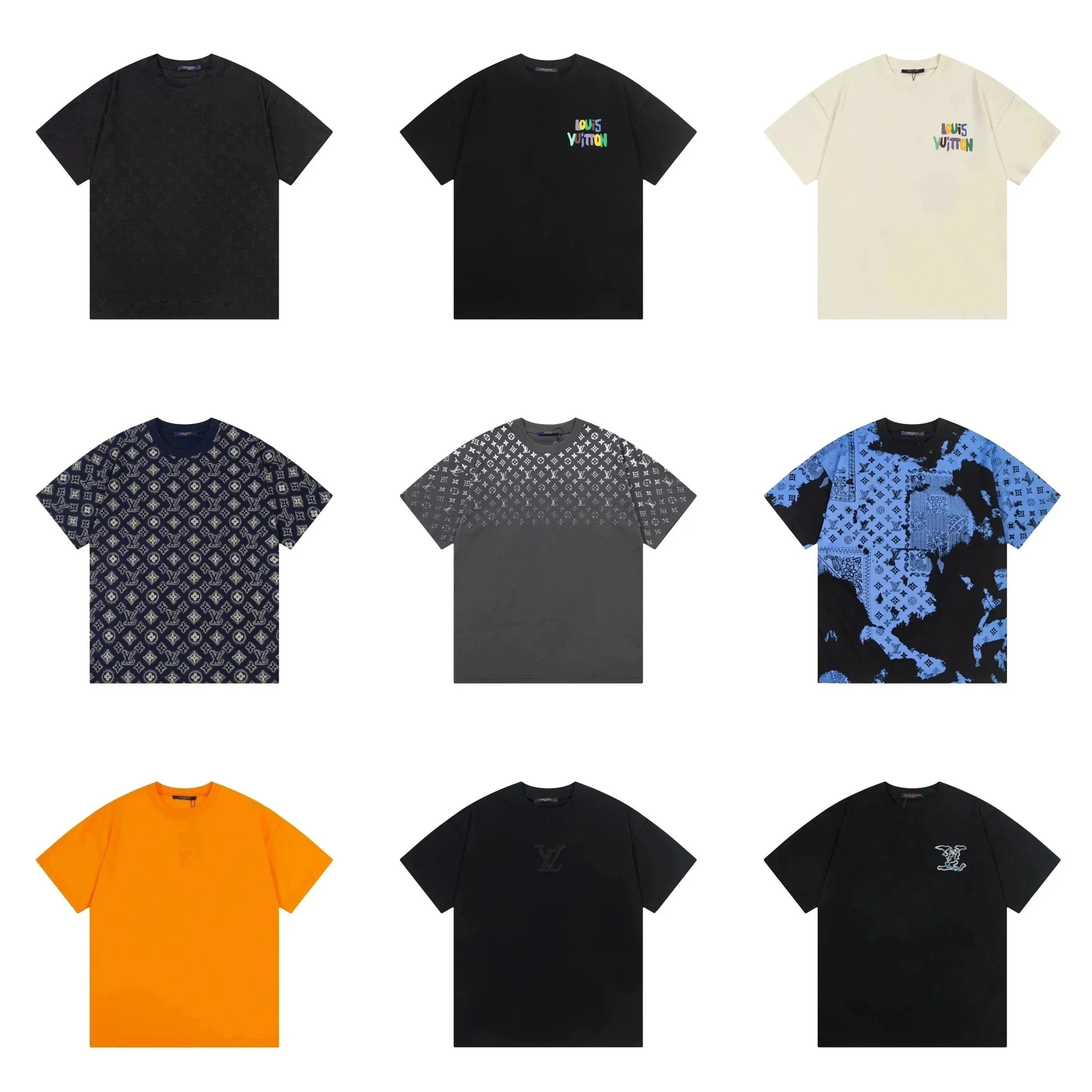 Louis Vuitton Monogram Print Black Crewneck T-Shirt