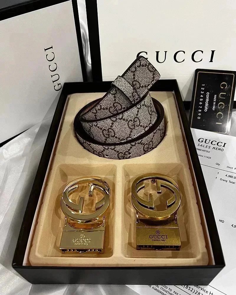 Gucci Beige/Gold Bel