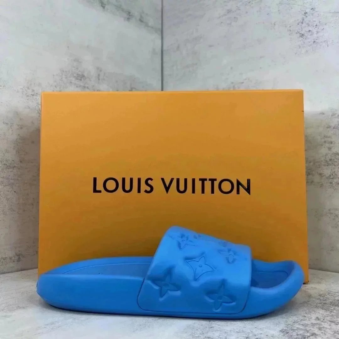 Louis Vuitton Slide Sandals Black White Brown Monogram Casual Slippers