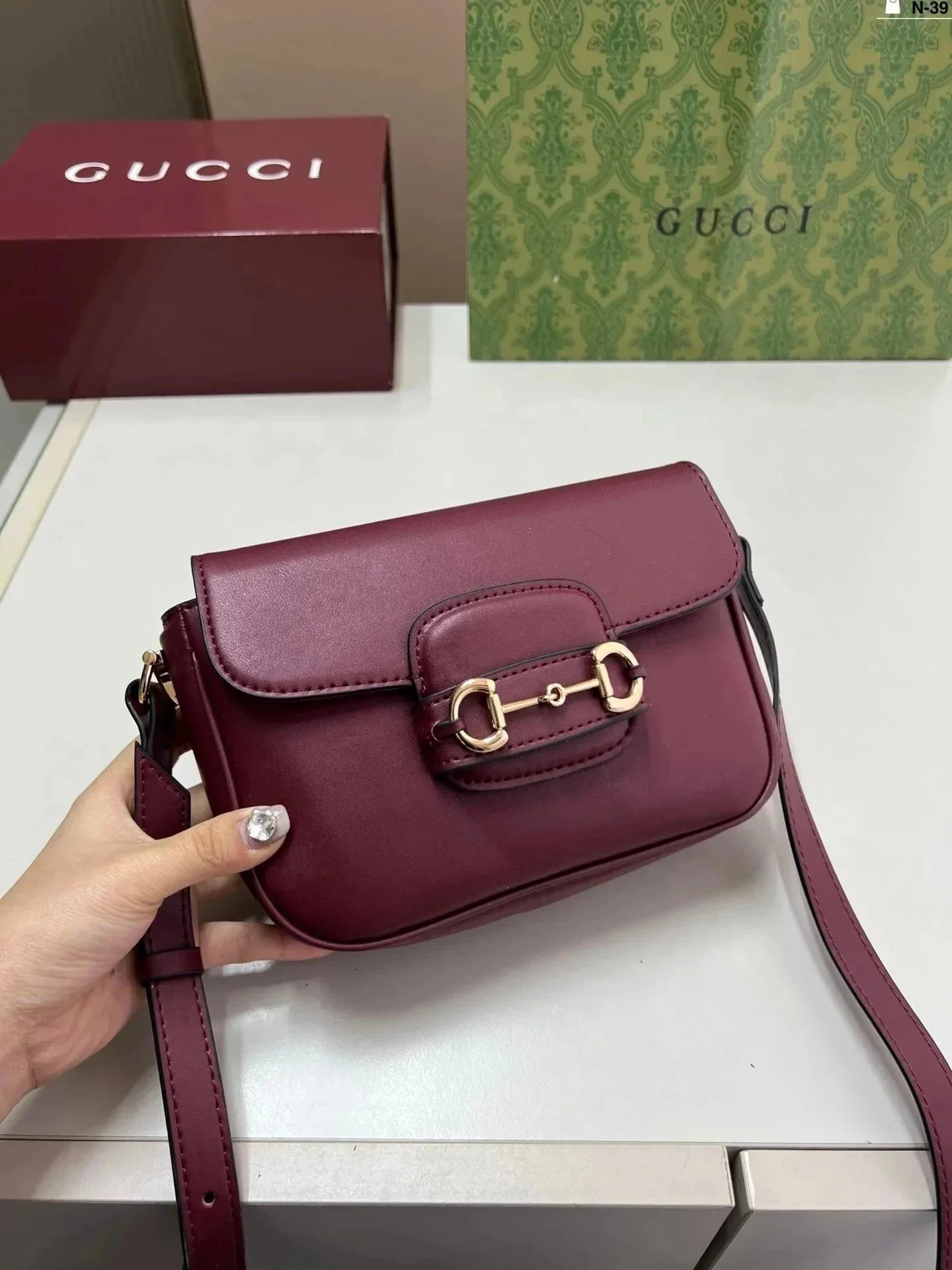 Gucci Horsebit Burgundy Bag