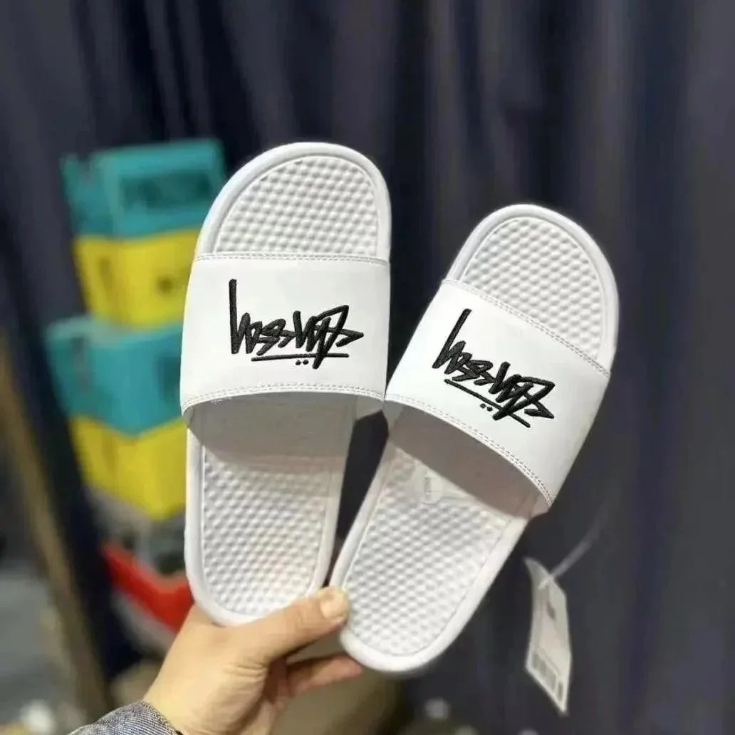 Stussy White Slides